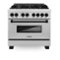 ZLINE - Autograph 36 in. Legacy Dual Fuel Range in Satin Steel & Black Accents (RASZ-SN-36-MB) - Stainless Steel-Front_Standard