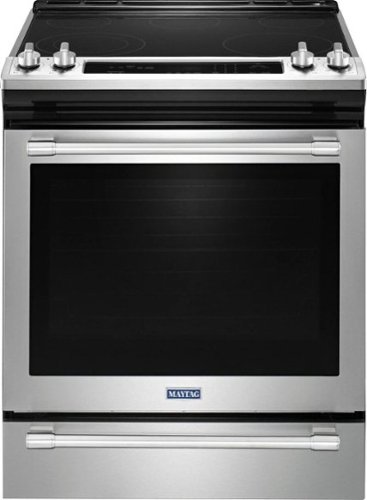 Maytag - 6.4 Cu. Ft. Self-Cleaning Fingerprint Resistant Slide-In electric Convection Range - Stainless steel