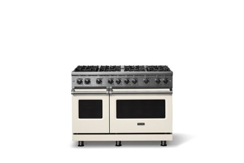 Viking - 6.1 Cu. Ft. Professional 5 Series Freestanding Double Oven Gas Convection 8 Burner Range - Pure White-Front_Standard 