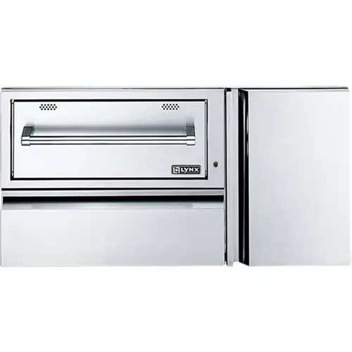 Front. Lynx - Professional 42" Warming Drawer - Stainless Steel.