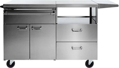 Lynx - Serve and Prep Countertop on Mobile Kitchen Cart - Stainless Steel