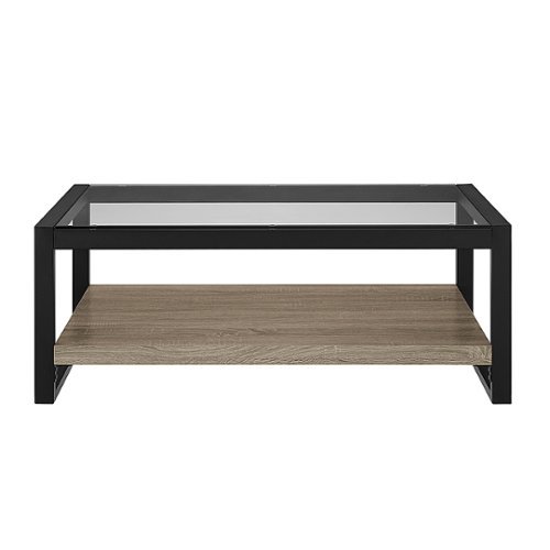  Walker Edison - Urban Wood and Glass Coffee Table - Driftwood