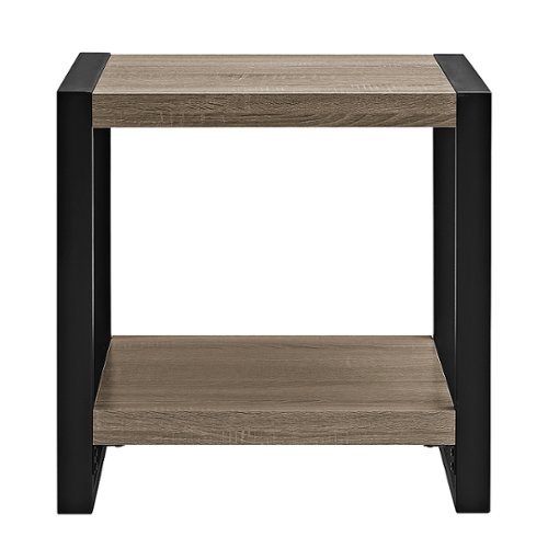 Walker Edison - Urban Wood and Metal Side Table - Driftwood-Front_Standard 