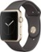 Geek Squad Certified Refurbished Apple Watch Series 1 42mm Gold Aluminum Case Cocoa Sport Band - Gold Aluminum-Front_Standard