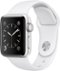 Geek Squad Certified Refurbished Apple Watch Series 2 38mm Aluminum Case White Sport Band - Silver Aluminum - (2016)-Front_Standard