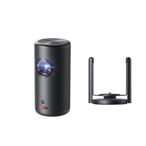 Capsule 3 GTV Outdoor Projector with NEBULA Capsule Gimbal Stand - Black-Front_Standard 