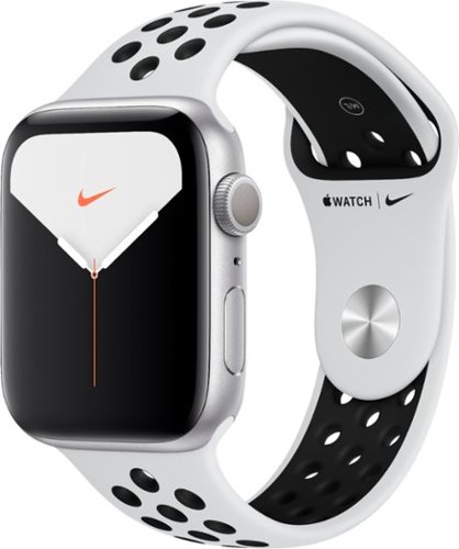 Apple Watch Nike Series 5 (GPS) 44mm Silver Aluminum Case with Pure Platinum/Black Nike Sport Band - Silver Aluminum