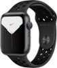 Apple Watch Nike Series 5 (GPS) 44mm Aluminum Case with Anthracite/Black Nike Sport Band - Space Gray - (2019)-Front_Standard