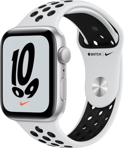 Apple Watch Nike SE 1st Generation (GPS) 44mm Aluminum Case with Nike Sport Band - Silver - (2020)-Front_Standard 