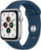 Apple Watch SE (1st Generation GPS) 44mm Silver Aluminum Case with Sport Band - Silver - (2020)-Front_Standard