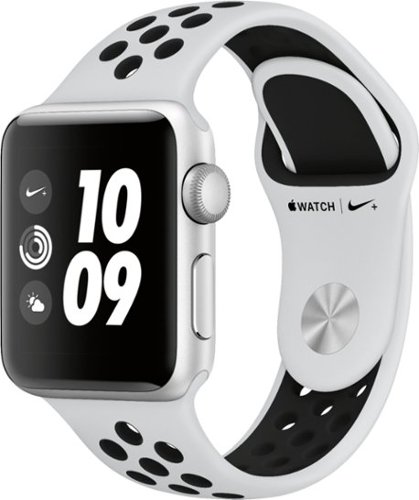  Apple Watch Nike+ Series 3 (GPS), 38mm Silver Aluminum Case with Pure Platinum/Black Nike Sport Band - Silver Aluminum
