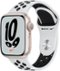 Apple Watch Nike Series 7 (GPS) 41mm Starlight Aluminum Case with Pure Platinum/Black Nike Sport Band - Starlight - (2021)-Angle_Standard