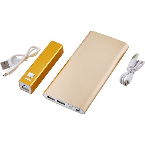  DENAQ - 8000 mAh and 2600 mAh Portable Charger Kit for Most USB-Enabled Devices - Gold
