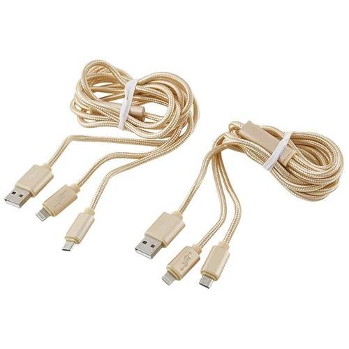  DENAQ - Lightning/Micro USB Cable (2-Pack) - Gold
