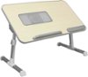 Aluratek - Adjustable Ergonomic Laptop Cooling Table with Fan - White-Front_Standard