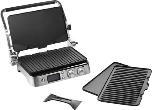  De'Longhi - Livenza All-Day Electric Grill - Black/Polished Chrome