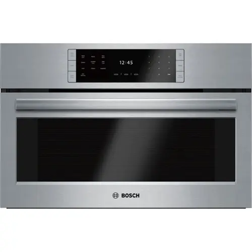 Front. Bosch - Benchmark Series 29.8" Built-In Single Electric Steam Convection Wall Oven - Stainless Steel.