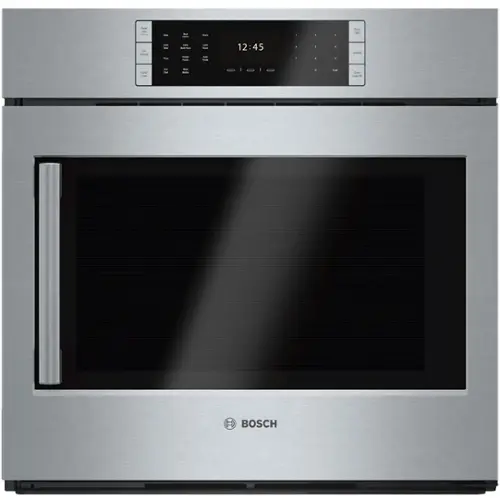 Front. Bosch - Benchmark Series 29.8" Built-In Single Electric Convection Wall Oven - Stainless steel.