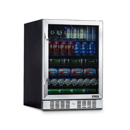 NewAir - 177-Can Built-In Beverage Cooler with Precision Temperature Controls and Adjustable Shelves - Stainless Steel