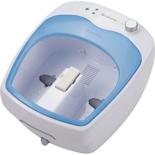  Brookstone - Heated Aqua-Jet Foot Spa - White/Blue