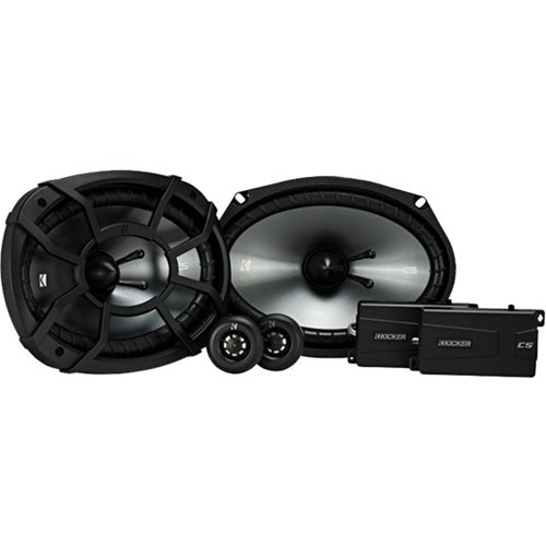 KICKER - CS Series 6" x 9" 2-Way Car Speakers with Polypropylene Cones (Pair) - Black-Front_Standard 