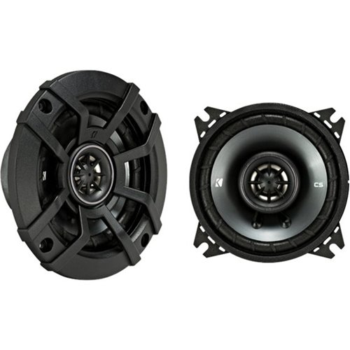 KICKER - CS Series 4" 2-Way Car Speakers with Polypropylene Cones (Pair) - Black-Front_Standard 