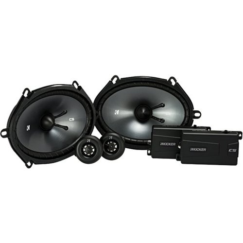 KICKER - CS Series 6" x 8" 2-Way Car Speakers with Polypropylene Cones (Pair) - Black-Front_Standard 
