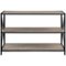 Walker Edison - Industrial Metal and Wood 3-Shelf Bookcase - Driftwood-Front_Standard