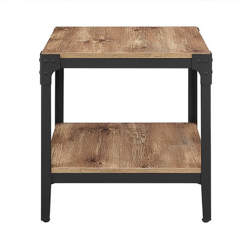 Walker Edison - Rustic Square High-Grade MDF Side Table (Set of 2) - Barnwood