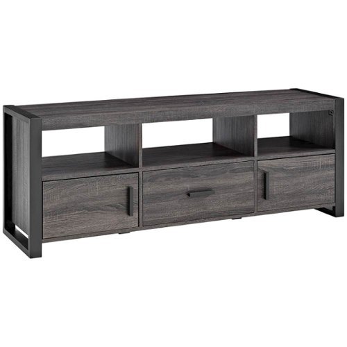  Walker Edison - angelo:HOME TV Cabinet for Most Flat-Panel TVs Up to 65&quot; - Charcoal