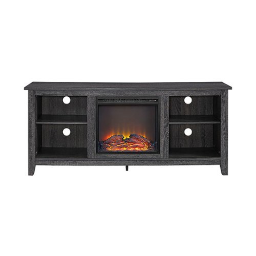 Walker Edison - 58" Open Storage Fireplace TV Stand for Most TVs Up to 65" - Charcoal