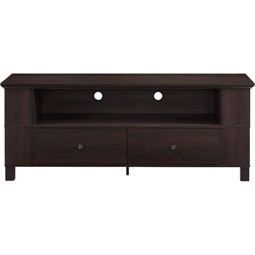 Walker Edison - Rustic Wood TV Console for Most TVs Up to 65" - Espresso-Front_Standard 