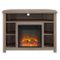 Walker Edison - Open Cubby Storage Corner Fireplace TV Stand for Most TVs up to 50" - Driftwood-Front_Standard