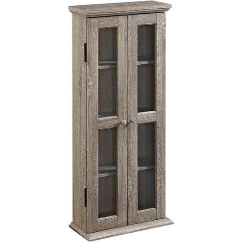 Walker Edison - Wood Media Storage Cabinet - Driftwood-Front_Standard 
