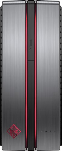 OMEN by HP Desktop - Intel Core i7 - 16GB Memory - NVIDIA GeForce GTX 1060 - 256GB Solid State Drive + 1TB Hard Drive - Gray/red-Front_Standard 