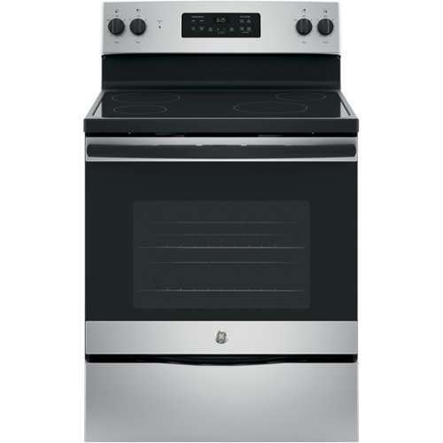 GE - 5.3 Cu. Ft. Self-Cleaning Freestanding Electric Range - Silver-Front_Standard 