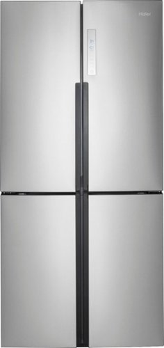 Haier - 16.4 Cu. Ft. Counter-Depth Side-by-Side Refrigerator - Stainless steel