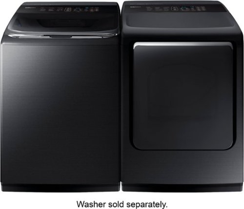 Samsung - 7.4 Cu. Ft. Gas Dryer with MultiSteam - Black stainless steel