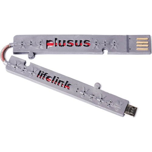  PlusUs - LifeLink USB-to-Micro USB Cable - Metallic Grey
