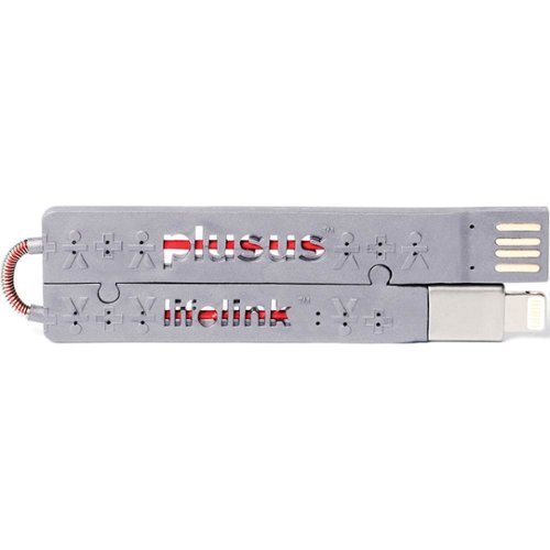  Plusus - LifeLink Lightning-to-USB Cable - Metallic Grey