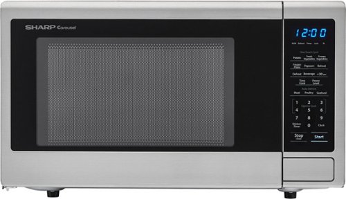  Sharp - Carousel 1.1 Cu. Ft. Mid-Size Microwave - Stainless Steel