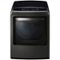 LG - 7.3 Cu. Ft. 12-Cycle EasyLoad Smart Wi-Fi Enabled Electric SteamDryer - Black Stainless Steel-Front_Standard 
