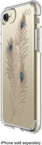  Speck - Presidio CLEAR + PRINT Case for Apple® iPhone® 7 - Clear/showy feather gold