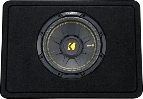  KICKER - CompC Loaded Enclosures Single-Voice-Coil 4-Ohm Subwoofer - Black Carpet