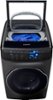 Samsung - 5.5 Cu. Ft. High-Efficiency Smart Front Load Washer with Steam and FlexWash - Black Stainless Steel-Front_Standard 