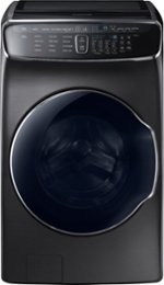 Samsung - 6.0 Cu. Ft. High Efficiency Smart Front Load Washer with Steam and FlexWash - Black stainless steel - Alt_View_Standard_1
