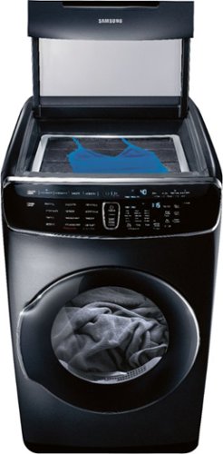  Samsung - 7.5 Cu. Ft. Smart Electric Dryer with Steam and FlexDry - Black Stainless Steel