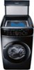 Samsung - 7.5 Cu. Ft. Smart Electric Dryer with Steam and FlexDry - Black Stainless Steel-Front_Standard