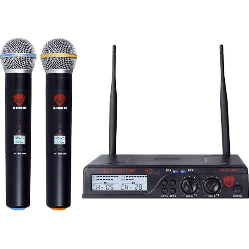 Nady - 2-Channel UHF Wireless Microphone System - Black-Front_Standard 
