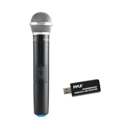 PYLE - UHF Wireless Microphone - Black-Front_Standard 